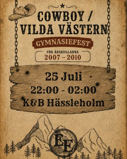 Cowboy/Vilda Västern Gymnasiefest
